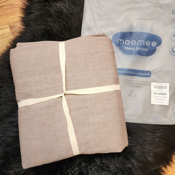 100% Cotton King Size Mauve Brown Duvet Cover Set - Picture 6 of 10